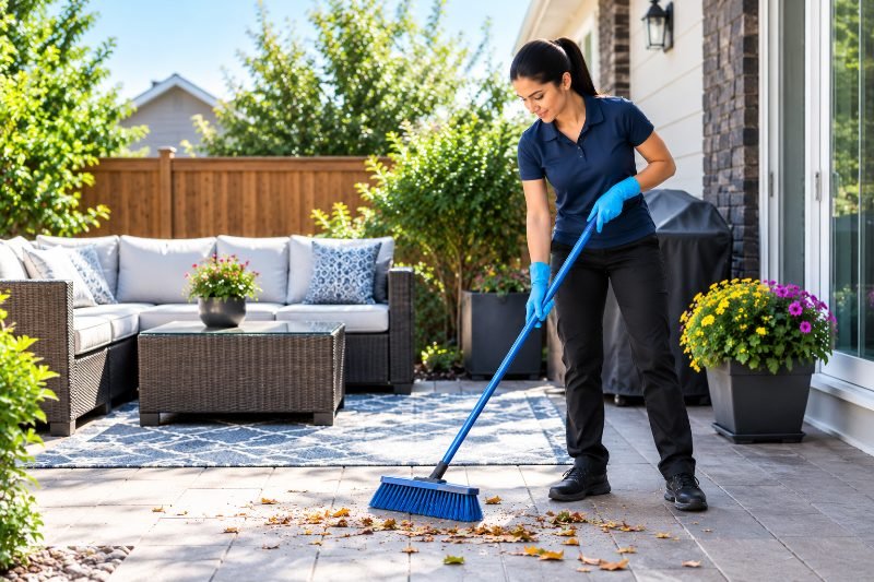 Garage & Patio Sweep in Saskatoon